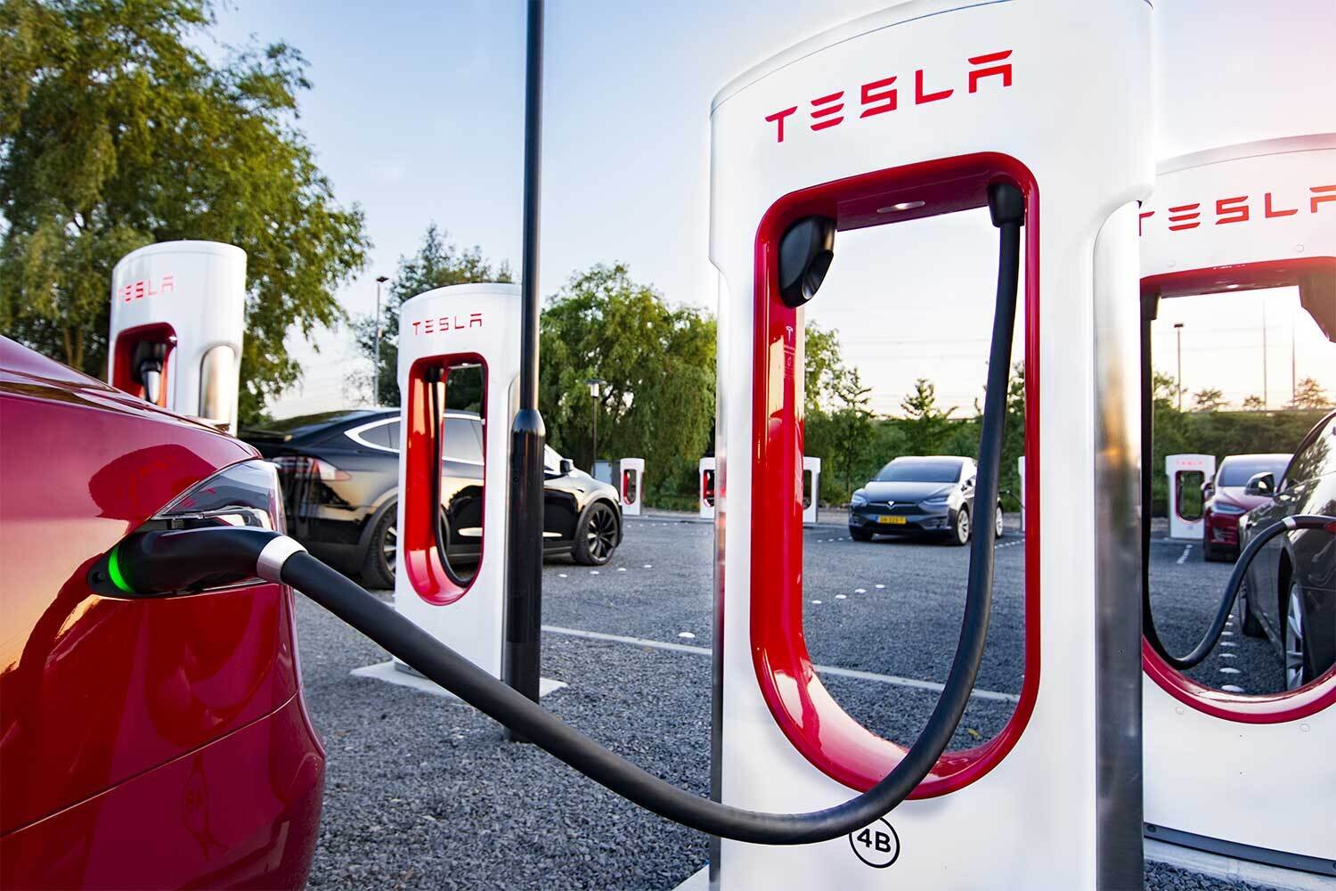 New Tesla charging station at Brixton Business Park, Zaventem.